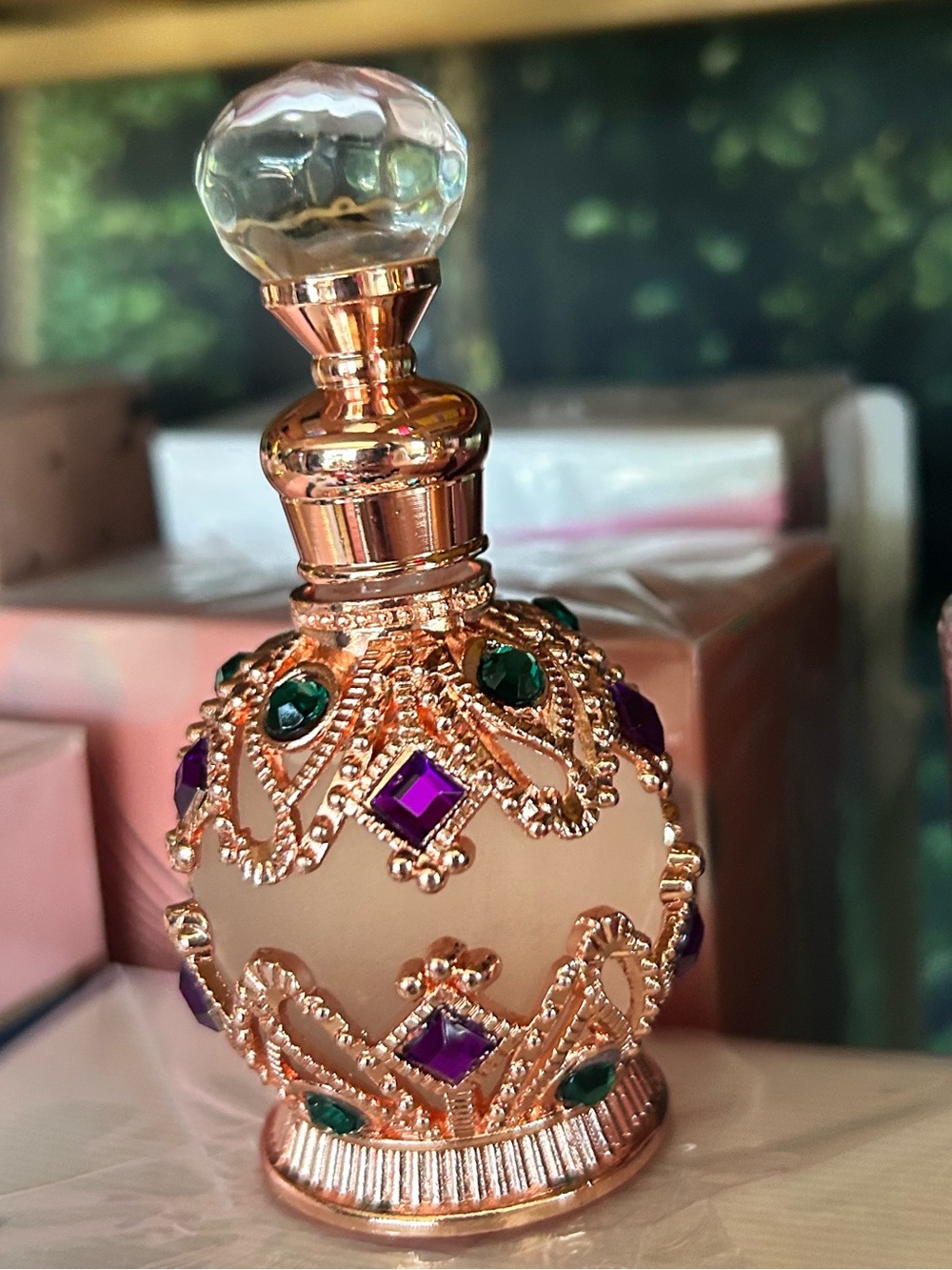 Ornate perfume container